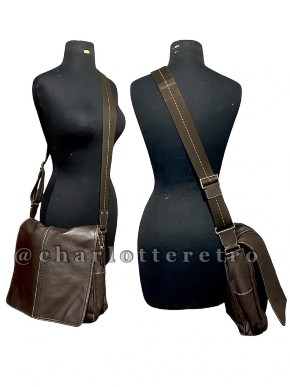 Y2K COACH • Lenox Brief Brown Leather Messenger Journalist Crossbody • 70105